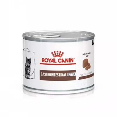 A can of Royal Canin Gastrointestinal Kitten food.