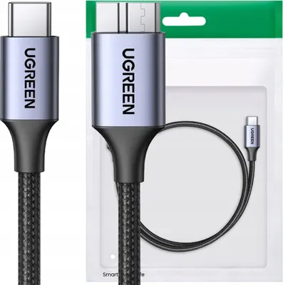 Immagine prodotto di Ugreen Cavo da USB-C a Micro USB-B 3.0, 5 Gbps, ricarica rapida 3A, 1m, grigio