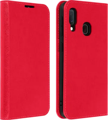 Immagine prodotto di Cover in pelle business, custodia protettiva con portafoglio Samsung Galaxy A20e - Rosso