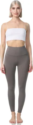 Produktbild von Leggings mit Taschen für Damen, Lange Sport Leggings, High Waist, Yoga Hose in vielen Farben, Laufhose mit hohem Komfort Dunkelgrau, Größe L/XL