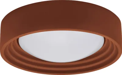 Produktbild von LEDVANCE ORBIS Concrete, braune Beton-Deckenleuchte mit LED, 13W, 800lm, 3000K freundliches Warmweiß, durch Klicken in 3-Stufen dimmbar, 300mm Durchmesser, IP20 Schutz, für Badezimmer geeignet