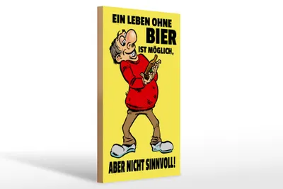 Produktbild von Holzschild  Leben ohne Bier ist möglich aber, 30 x 20 cm, Holzschilder Spruch Alkohol