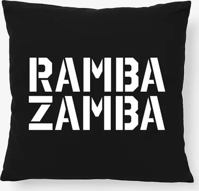 Produktbild von Huuraa Kissen Rambazamba Schriftzug 40x40cm mit Füllung Black Baumwolle Dekokissen Geschenkidee