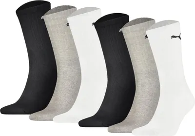 Produktbild von PUMA Uni Sport-Socken, 6er Pack - Sport Crew Lightweigth, Tennissocken, uni Mehrfarbig 35-38