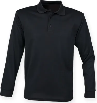 Immagine prodotto di Polo Henbury Coolplus da uomo, manica lunga RW4751 (S) (Nero)