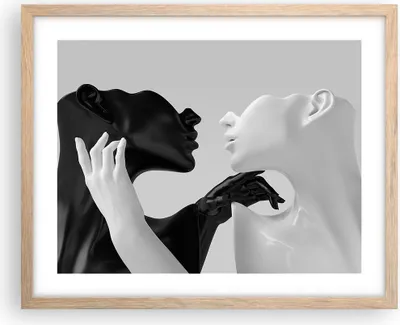 Produktbild von Gerahmtes Poster - Rahmen in heller Eiche - Schwarz Weiß Statue - 50x40 cm - Wand Bild - Wanddeko - Wandbilder - Kunstposter - Wandposter - Bilderrahmen - Bilder - Kunstdruck - P2NAA50x40-4736