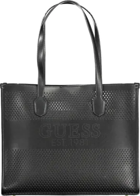 Produktbild von Schwarze Schultertasche mit vielseitiger Innentasche und Logo-Details