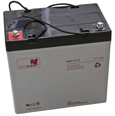 Zdjęcie produktu dla MWL 55-12: Akumulator AGM 12V/55Ah, 230*137*215 (T16)