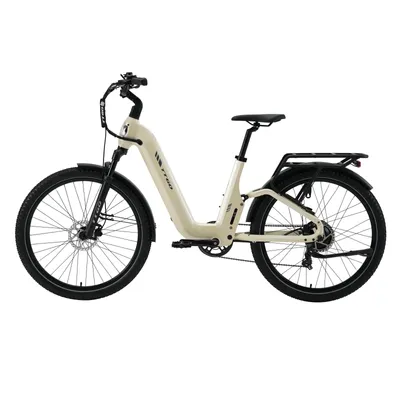 Obrázek produktu pro 27,5" hliníkové elektrokolo, 48V, 15Ah, kvalitní provedení, odpružená vidlice, Shimano 7-rychlostní přehazovačka, točivý moment 70Nm, senzor točivého momentu, dojezd až 120 km, městské elektrokolo, elektrokola a holandská elektrokola, bílá barva