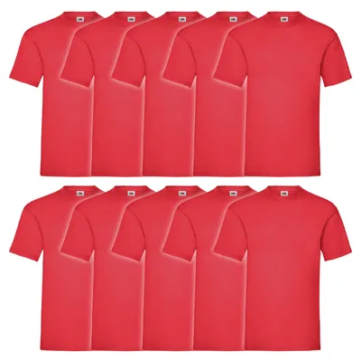 Produktbild von 10er Pack Fruit of the Loom Valueweight T-Shirt Farbe: rot Größe: 3XL