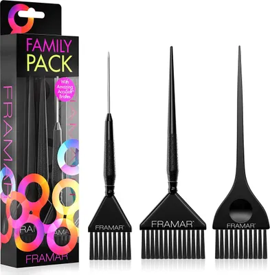 Produktbild von Framar Färbepinselset Family Pack schwarz
