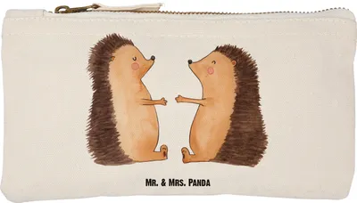 Produktbild von Mr. & Mrs. Panda Etui Igel Liebe Größe S Klein - Weiß - Geschenk, Freundin, Verlobung, Schlampermäppchen, Pouch, Waschbeutel, Mäppchen, Hochzeitstag, Kulturbeutel