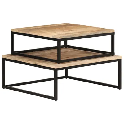 Produktbild von vidaXL Satztische 2-Stk. Mango Massivholz