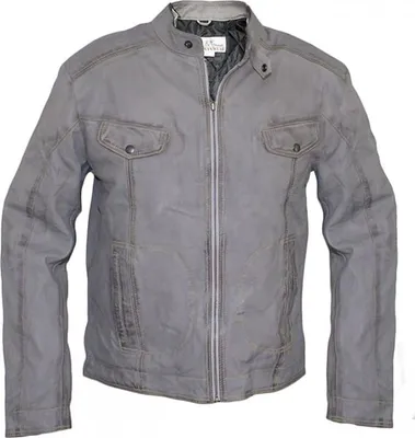 Produktbild von German Wear, Lederjacke lammnappa Trend Fashion echtleder Jacke Lamm Nappa Leder Grau, Größe:48/S