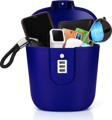 Obrázek produktu pro Cestovní trezor s číselným zámkem, modrý, přenosný, na pláž a kempování