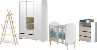 Produktbild von Babyzimmer Set Karilynn 2 Babyzimmer komplett Massivholz+MDF Weiß