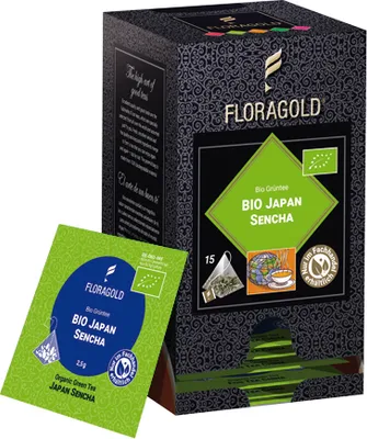 Produktbild von Floragold Grüntee Japan Sencha, 15er Pyramidenbeutel