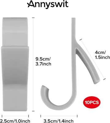 Imagen del producto de Ganchos para radiadores de plástico, 10 unidades, color blanco, para baños y radiadores