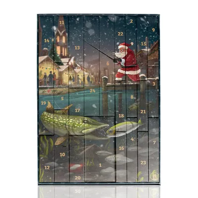 Produktbild von Hecht & Barsch Angel-Adventskalender 2026 – 24 Türchen mit Kunstködern zum Raubfischangeln in exklusiven Sonderfarben – Weihnachtsgeschenk für Angler