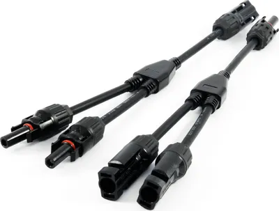 Produktbild von Solarstecker kompatibel mit MC4 Y 2 fach, 3 fach, 4 fach, 5 fach, 6 fach Stecker Kabel Verteiler : Y 2 fach Kabel Stecker: Y 2 fach Kabel