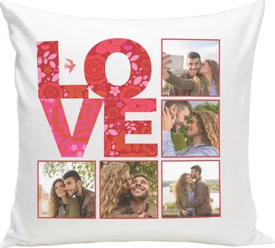 Produktbild von Personalisiertes FOTOGESCHENK (40x40 cm), Foto-Kissen mit 5 Fotos, Jahrestag, Valentinstag (mit Füllung), Liebe [091]