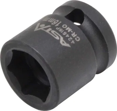 Immagine prodotto di Chiave a bussola a impatto 1/2'',extra corta 16 mm, Cr-Mo,per dinamometrica, cricchetto e avvitatore a batteria