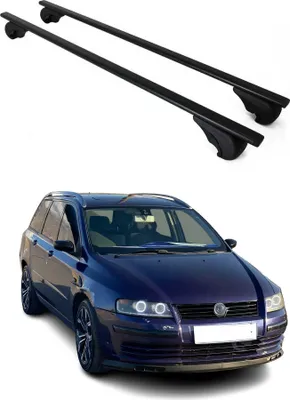 Image de Barres de toit Transversales pour Fiat Stilo Multiwagon 2002-2008 Fer Noir