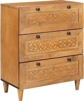 Zdjęcie produktu dla vidaXL Kredens 3 szt. brązowy 60 x 33 x 75 cm lite drewno mango