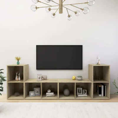 Produktbild von vidaXL TV-Schränke 4 Stk. Sonoma-Eiche 72x35x36,5 cm Holzwerkstoff
