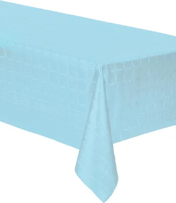 Productafbeelding van Tafelkleedrol, pastelblauw, damastmotief, 6 meter - universele maat