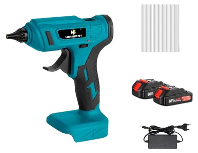 Image de Pistolet à colle chaude à batterie, puissance 100W, température maximale 280°C, 2 batteries EU-Stecker