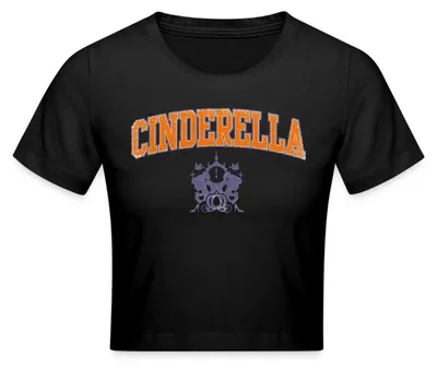 Produktbild von Cinderella Schriftzug Mit Emblem Crop Top, XS, Schwarz