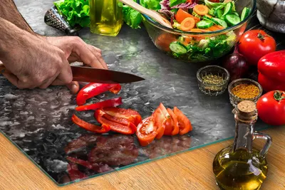 Obrázok produktu pre Sklenená Doska Na Krájanie 52X30 Kvapieľov