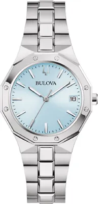 Produktbild von Bulova 96M169 Damenuhr Quarz Classic Stahl/Hellblau