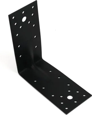 Produktbild von 10x Schwerlast-Winkelverbinder mit Sicke 140x140x65x2,5 mm schwarz