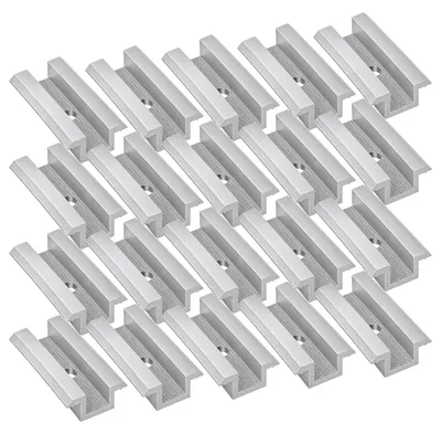 Produktbild von 20x Mittelklemme silber Solarmodul Aluminium Korrosionsbeständig Solar PV Modul Montage Halterung Befestigung Set Panel