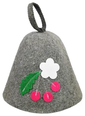 Produktbild von Saunahut aus Wollfilz (Kirschen 1128) Saunamütze mit witzigen Motiven, Filz Kopfschutz Saunakappe Filzkappe Mütze Filzhut Kappe Sauna Hut
