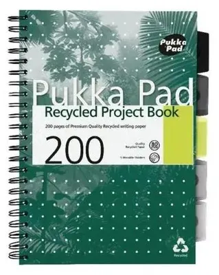 Zdjęcie produktu dla Kołozeszyt Pukka Pad A4 Project Book z recyklingu zielony - Pukka Pads
