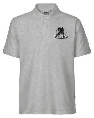 Produktbild von Huuraa Herren Polo Shirt Eishockey Hockey XXL Sport Grey Bio Baumwolle Fairtrade Poloshirt Geschenkidee