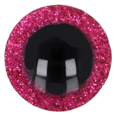 Produktbild von 1 Paar Glitter Tieraugen, 15 mm, pink