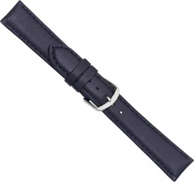 Produktbild von Uhrenarmband Leder Dunkelblau Kalb Wasserfest  20574S, Stegbreite:20mm