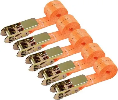 Produktbild von Seilzug mit Ratschen - 2 Meter x 25 mm - Zugband 800 kg Tragfähigkeit für Auto, Motorrad & Gepäck
