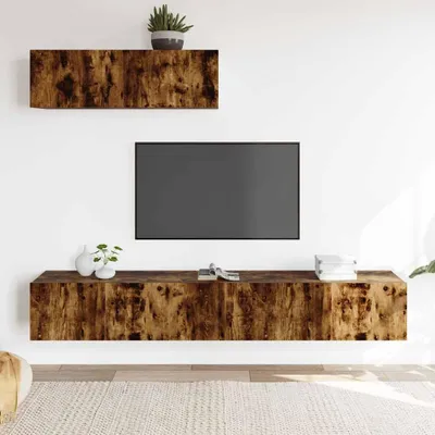 Produktbild von vidaXL 3-tlg. TV-Schrank-Set Räuchereiche Holzwerkstoff