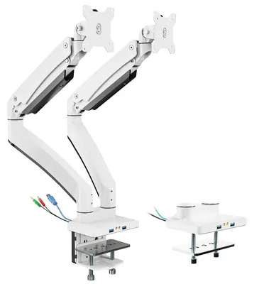 Obrázok produktu pre Držiak monitora pre 2 monitory, určený pre obrazovky s uhlopriečkou 17" - 35", robustný, kvalitný hliníkový držiak s plynovou pružinou