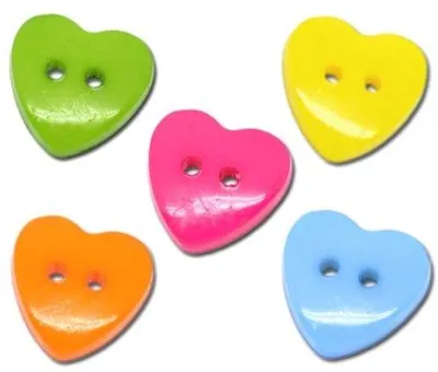 Image de Boutons acryliques colorés 14 x 15 mm, 2 trous, à coudre, en plastique