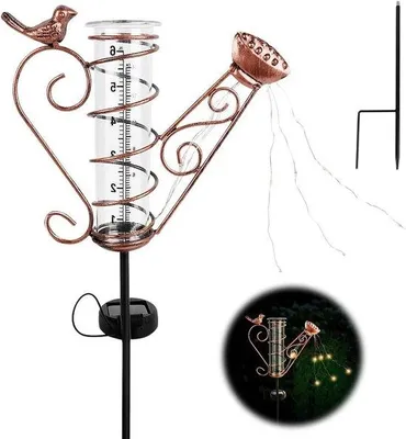 Produktbild von Famanu Regenmesser für den Garten - Dekoratives Regenmessgerät aus hochwertigem Kunststoff