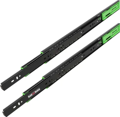 Immagine prodotto di KOTARBAU® Guide per cassetti 500 mm Guide per cassetti Push to Open in acciaio Nero per estrazione pesante Sistema di guide per cassetti Guide per cassetti Guide di scorrimento