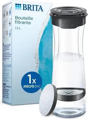 Image de Bouteille Filtrante BRITA Fill & Serve, Grise, Capacité 1.3L, Inclut 1 filtre MicroDisc, Sans BPA