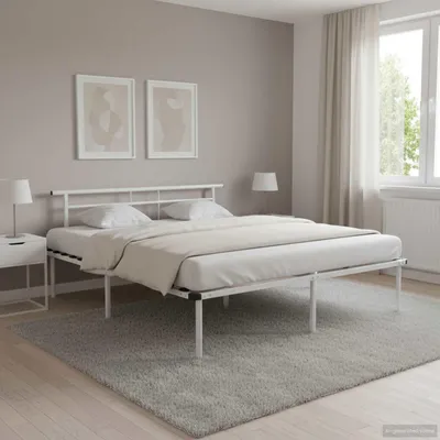Obrázok produktu pre Maison Exclusive – kovový rám postele, biely, 200 x 200 cm