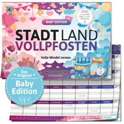 Produktbild von DENKRIESEN - STADT LAND VOLLPFOSTEN® - BABY EDITION - "Volle Windel voraus." - A4